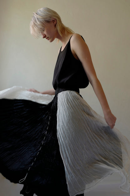 Double layers long skirt